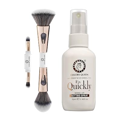 Colors Queen 4 in1 Makeup Brush with Fix Quickly Makeup Setting Spray | Multifunctional Brush with Soft Bristles | Light