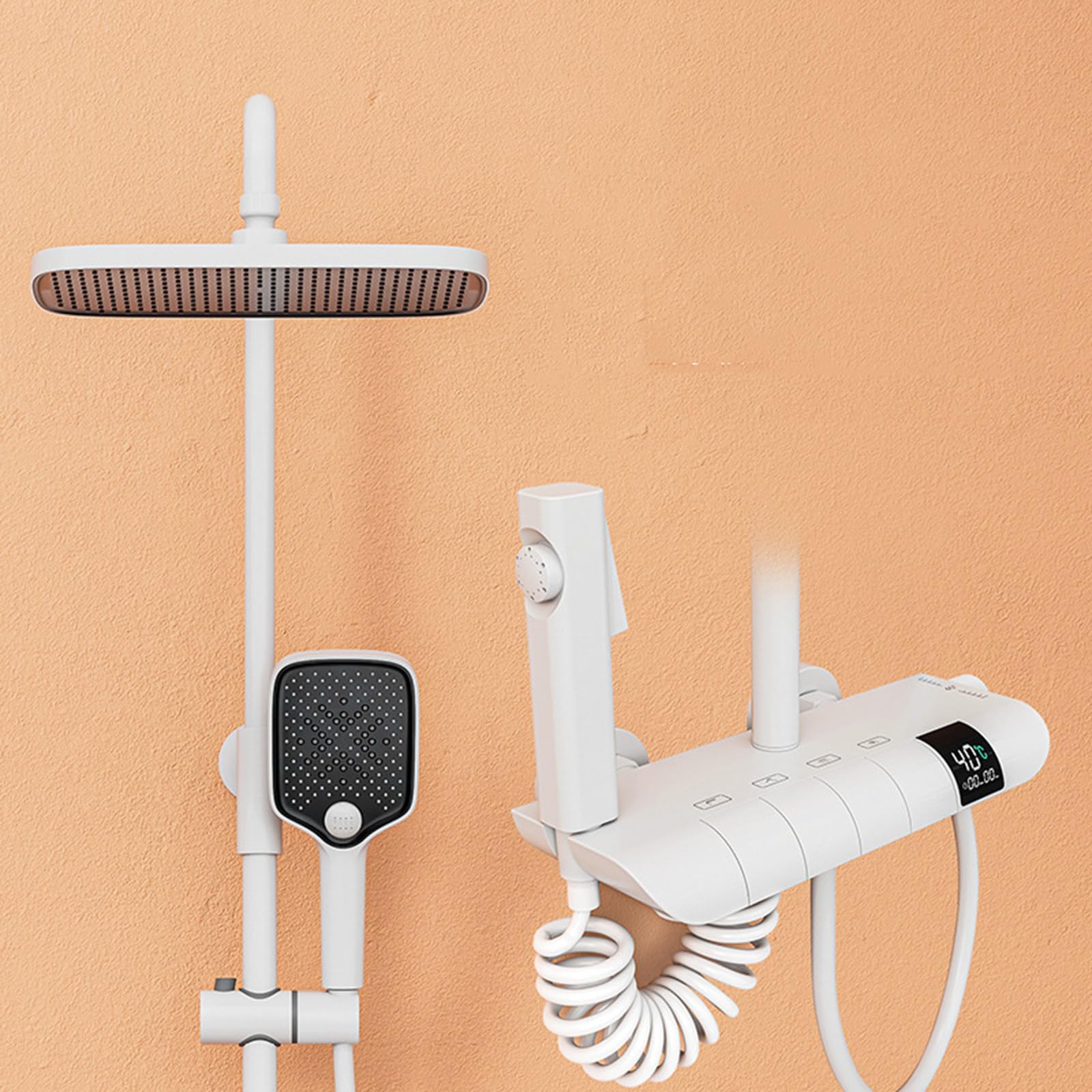 Robinet de douche thermostatique anti-brûlure avec grand ciel de pluie pour la famille