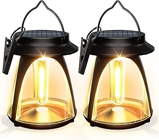 Solar Lanterns Outdoor 2 Pack, Hanging Solar Lights Waterproof IP65, Lon...