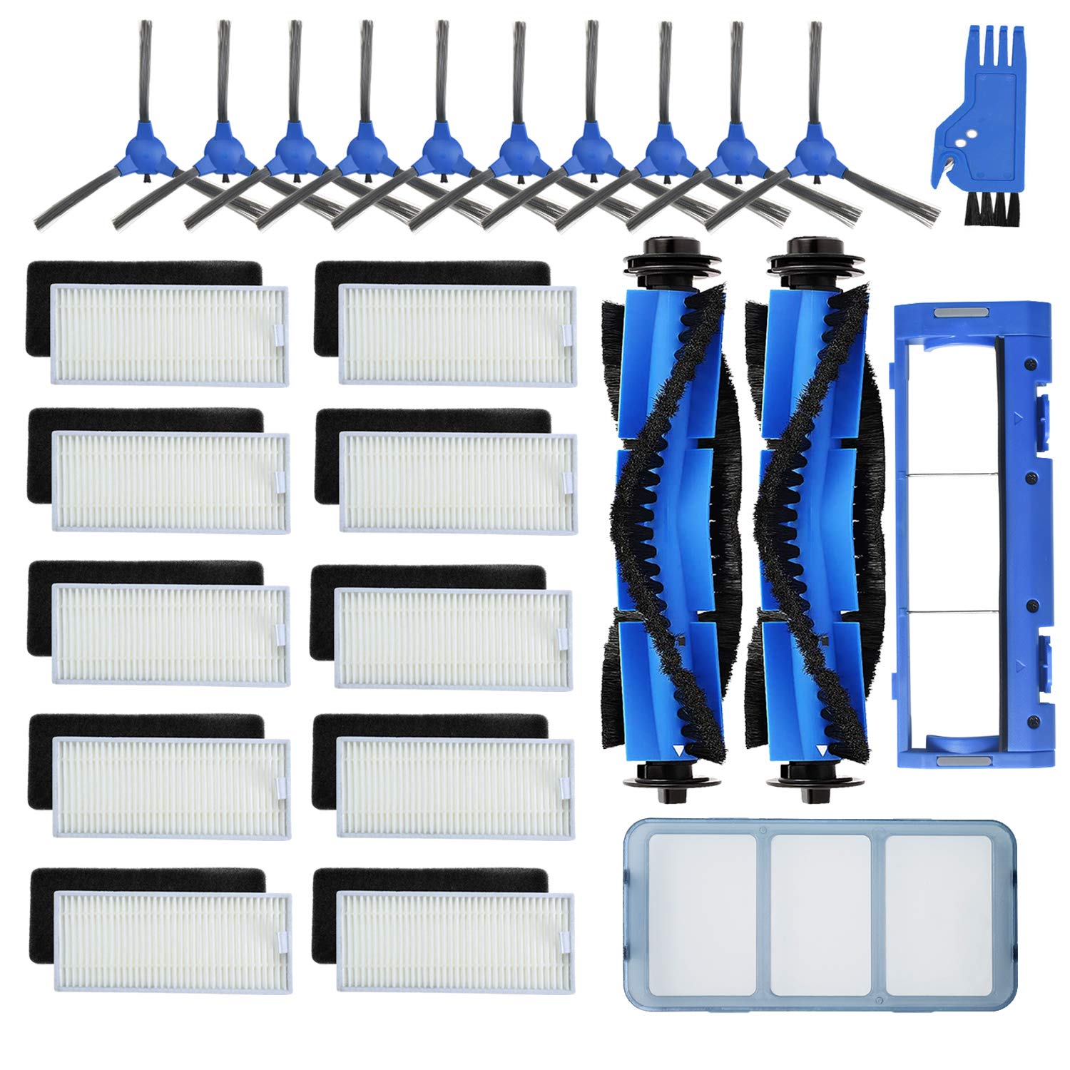 25-Pack Part Accessories Compatible for Eufy RoboVac 11S, RoboVac 15C, RoboVac 30, RoboVac 30C, RoboVac 12, RoboVac 35CPrimary/Filters, Side Brushes,Roller Brushes/Guard