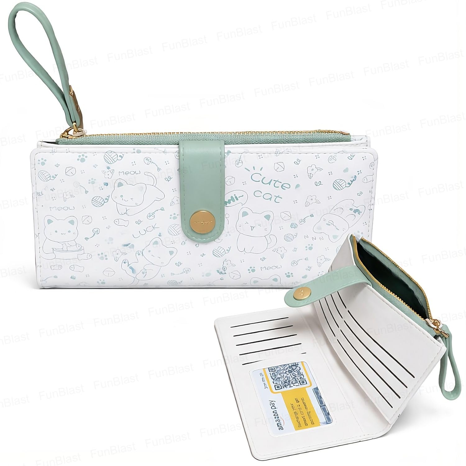 funblast Card Holder Wallet for Women – Vegan Leather Ladies Hand Purse, Card Holder for Girls, Latest Purse & Wallets for Women, Gift for Girls (Green)-picture-35