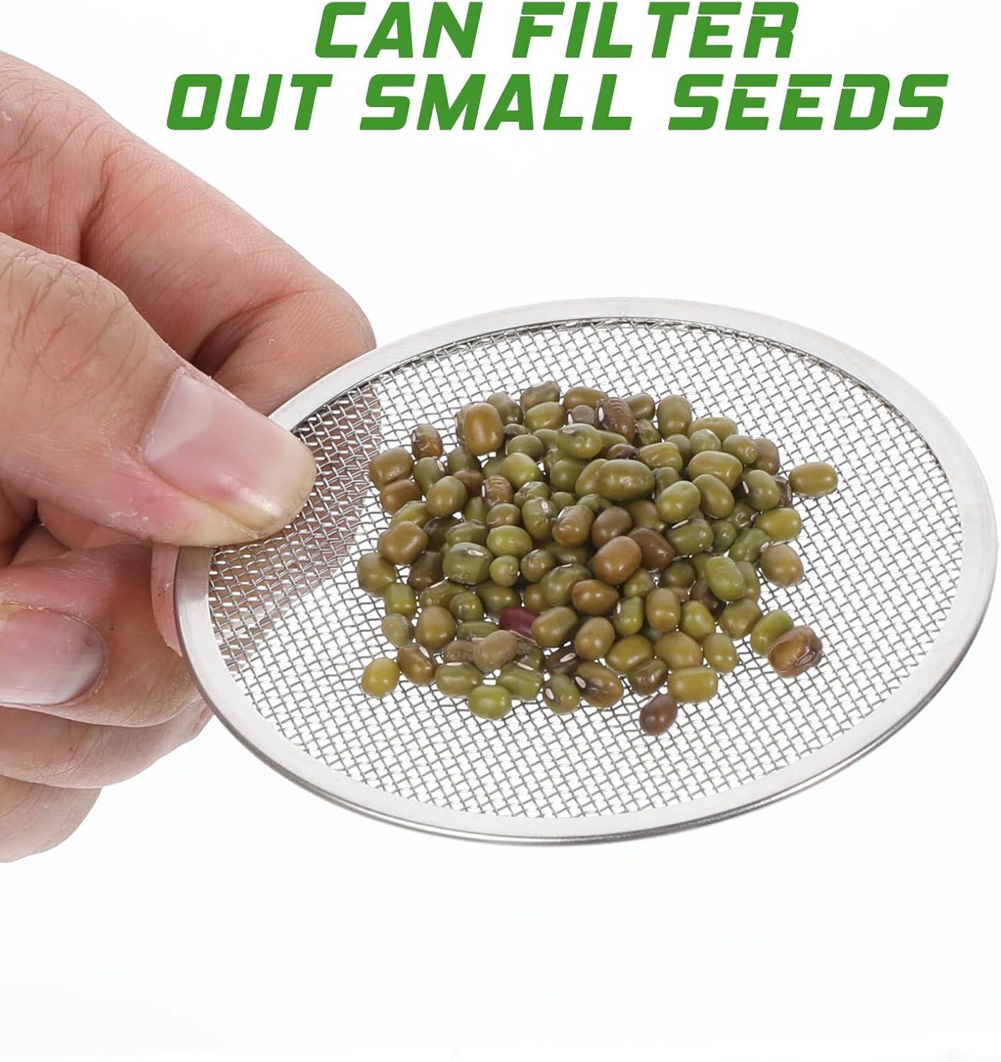 10 Pack Sprouting Lids, 304 Stainless Steel Screen Filter Strainer Lid for 86mm/3.3in Wide Mouth Mason Mesh Bean Sprout Sieve Lids for Bean, Alfalfa, Broccoli, Lentil