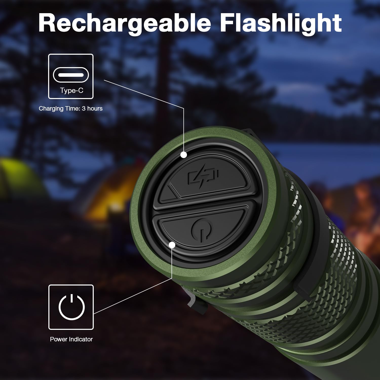 SIXRAY EDC LED-Taschenlampe, 500 Lumen, Taschenlampe, mit Clip, Stroboskop-Modus, Lampenschirm, Camping-Taschenlampe, Outdoor, tragbares Blitzlicht