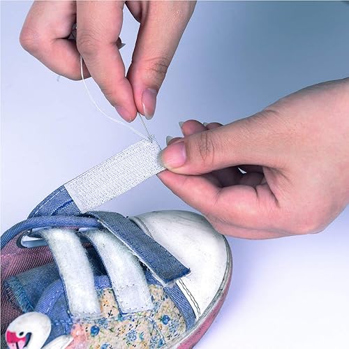 Miniatura 5 de Cinta adhesiva de nailon para coser estilo de gancho y bucle de 34 pulgadas no adhesiva, cierre de tela, cinta entrelazada no adhesiva, color negro,