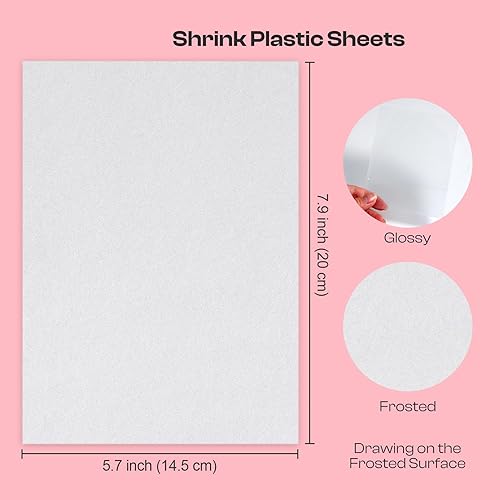 Miniatura 2 de Auihiay 20 hojas de plástico retráctil lijadas, papeles de películas retráctiles, manualidades creativas para niños, adorno de Navidad, 7.9 x 5.7