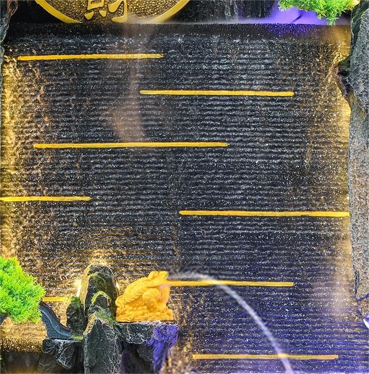 5.5 ft Indoor Rockery Fountain,Retro Living Room,Home Decoration Large Fountain Waterfall with Fish Tank,Aquarium Fountains,Housewarming Gift