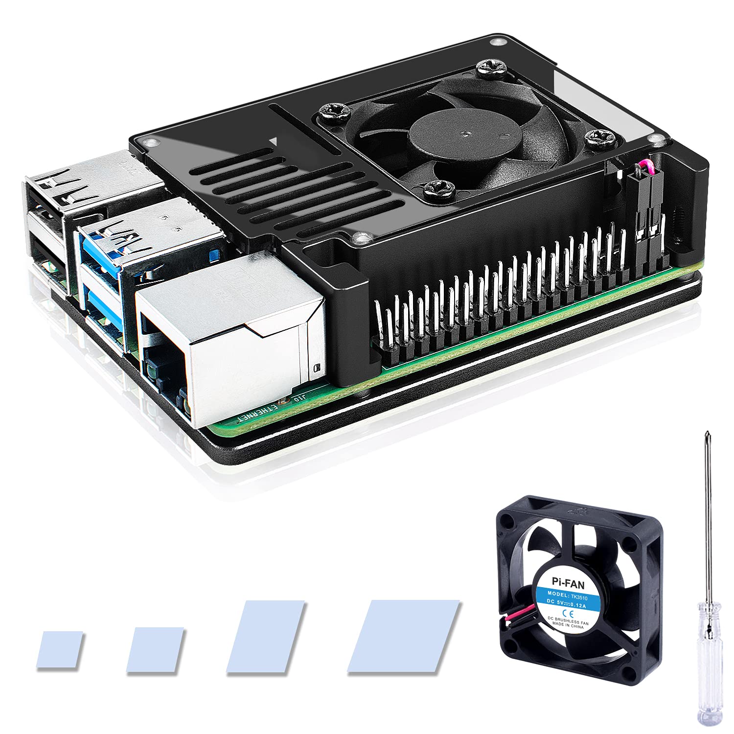 Amazon | Raspberry Pi 4 ケース アルミケース 35mm冷却大 ファン