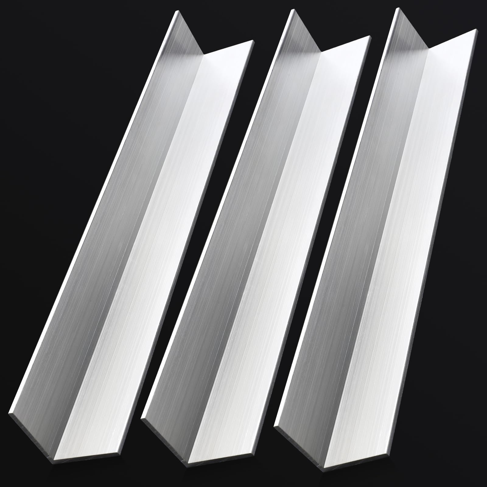 2"x2"x1/8" 6061 Aluminum Angle Bar (13 inch) for Framing, Shelving Brackets, DIY Projects - 3 Pack