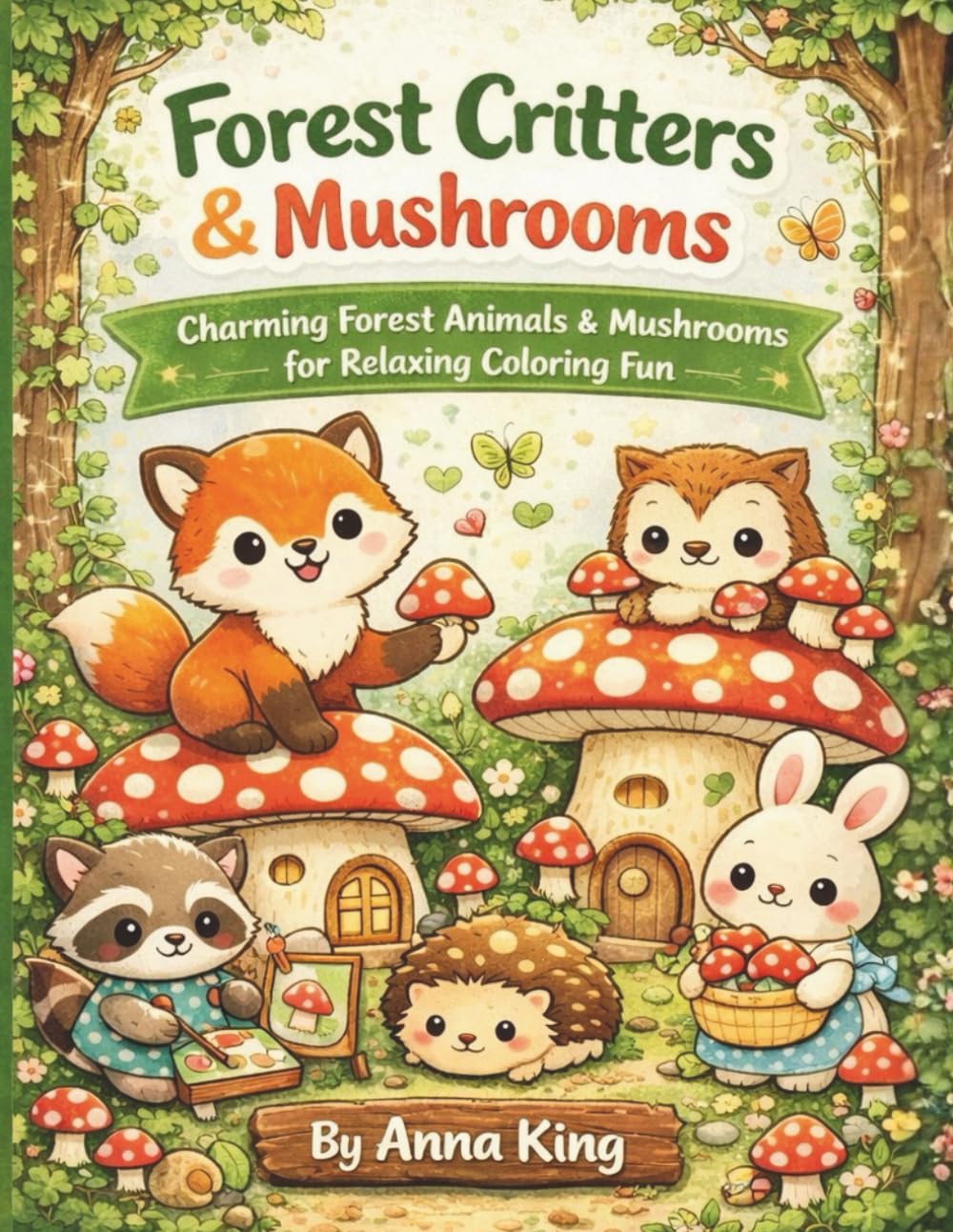 Forest Critters & Mushrooms: Subtitle: Charming Forest Animals & Mushrooms for Relaxing Coloring Fun