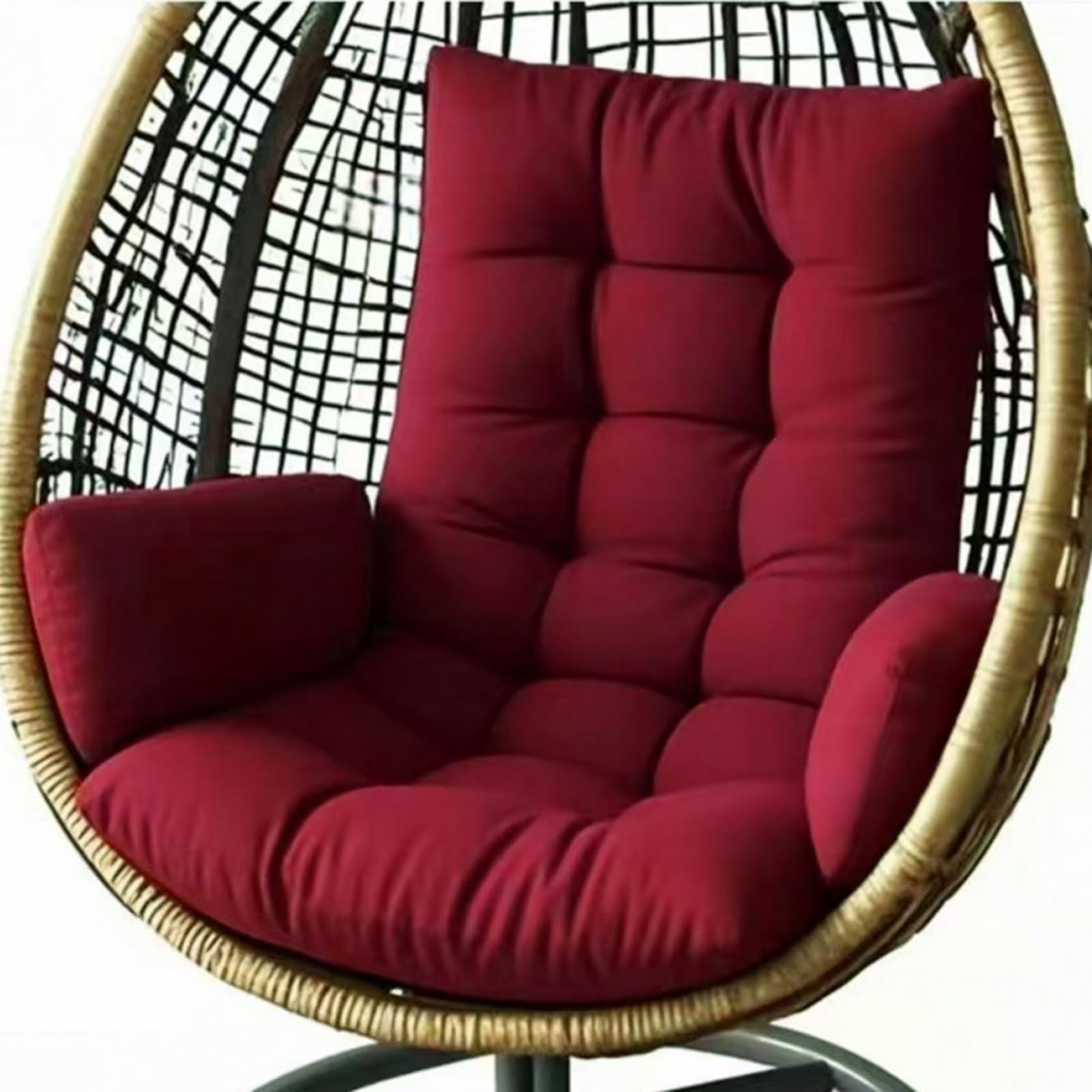 TYYCKJ Egg Chair Cushion, Hanging Chair Cushions, Waterproof Thick Hammock Chair Cushion Replacement, Outdoor/Indoor Swing Garden Seat Cushions for Hanging Swing (Only Pad),Burgundy