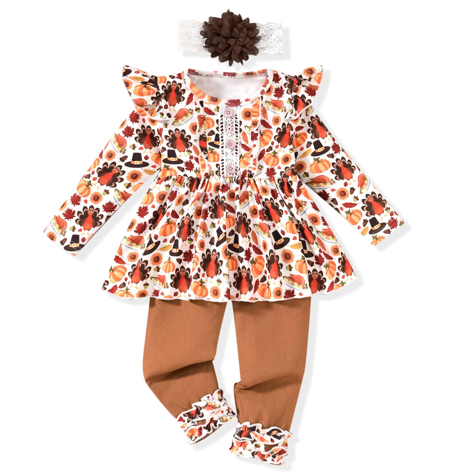 HINTINA Ruffle Turkey Print Set