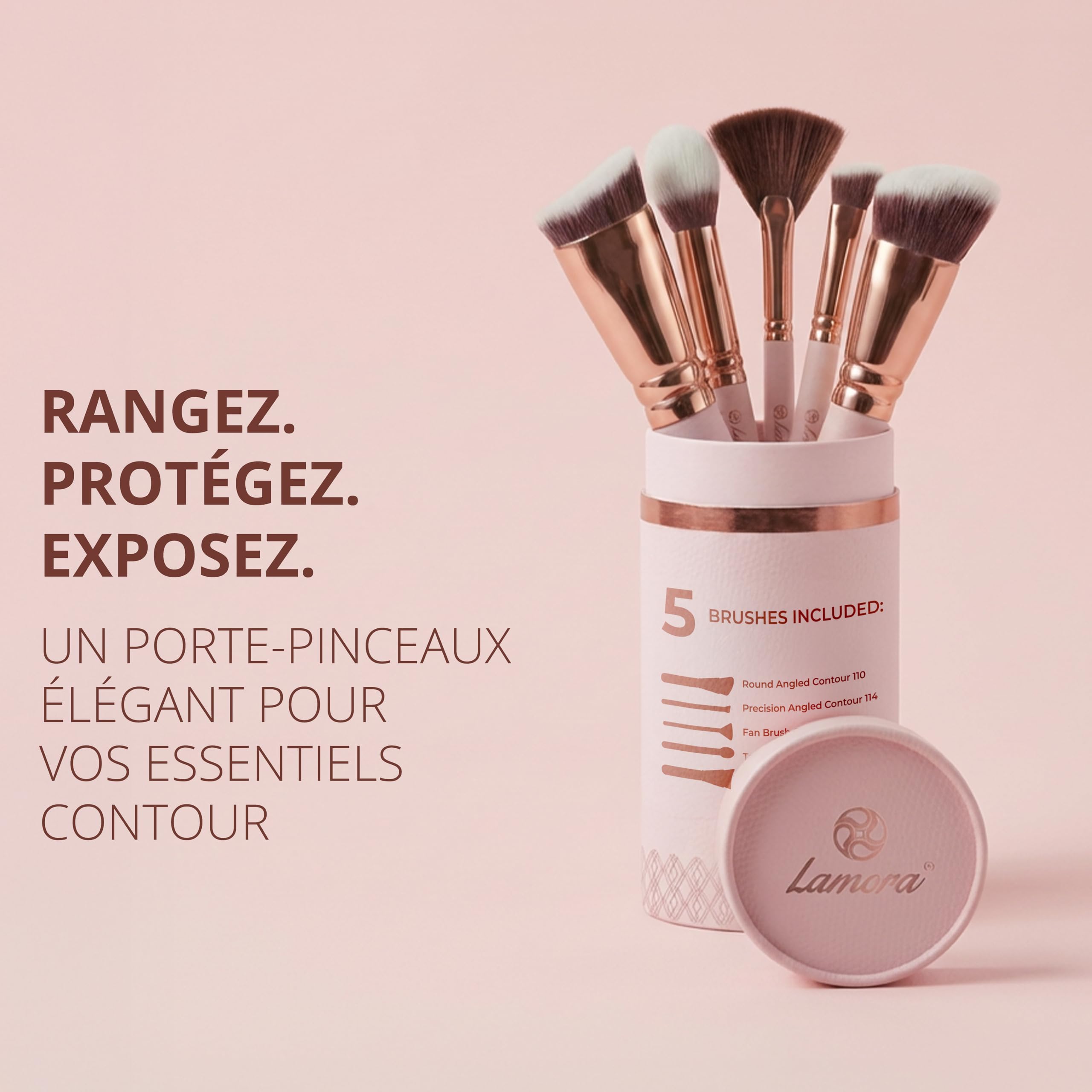 Set Pinceaux Maquillage Teint Contouring Poudre Rouge - Kit Sculptant Pour Visage - Parfait Pour le Mélange Liquide, Crème ou Poudre Cosmétique Sans Défaut - Polissage, Pointillé.