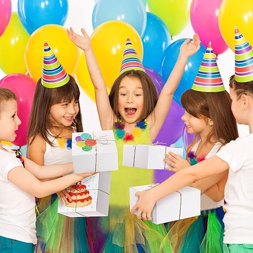 Miniatura 6 de Yexiya Paquete de 100 cajas de regalo de 8 x 8 x 4 pulgadas con tapas para bodas, damas de honor, propuestas, cajas de regalo con cintas para el día