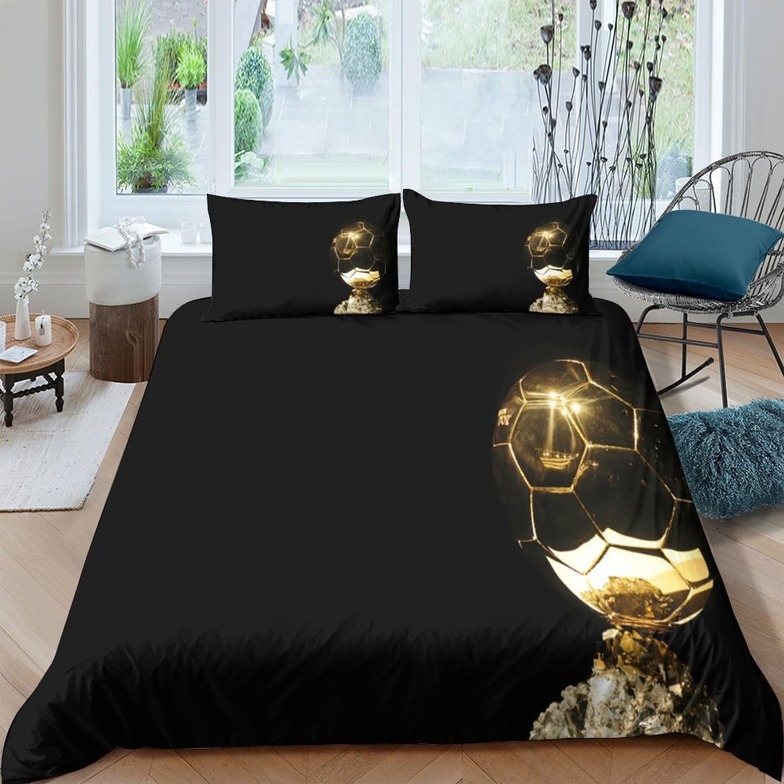 Ctjqhvkz Style-7 3D Printed Golden Trophy Fitted Sheet Microfiber Black Bed Cover For Bedroom Dorm Mattress Protection Decor Single（135X200cm）