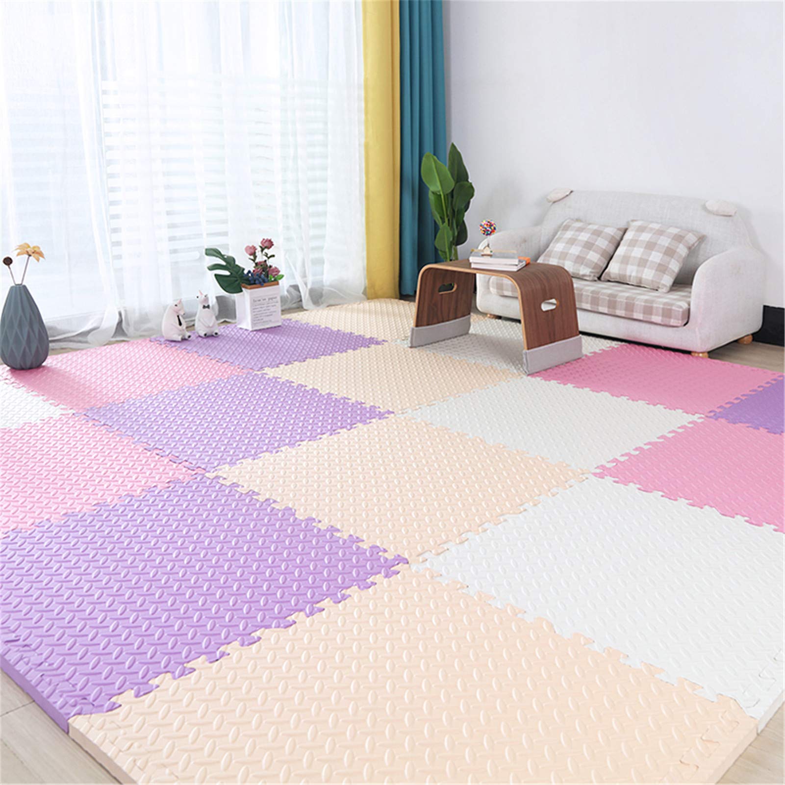 Tappetini Puzzle in Schiuma Eva, Tappetino Gioco Ad Incastro per Bambini Adatto per Area Giochi per Bambini Soggiorno Camera da Letto Palestra - Decorazione Domestica,D,24