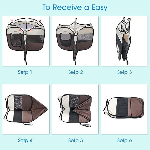 Miniatura 6 de Corralito portátil para mascotas, corralito plegable para mascotas, corralito de ejercicio para perros, gatos, conejos, mascotas, corralito para