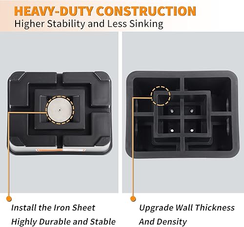 Miniatura 5 de OULEME Bloque de gato de remolque resistente, para caravana, caravana, remolque de viaje, quinta rueda, se adapta a poste de lengüetaruedas, placa