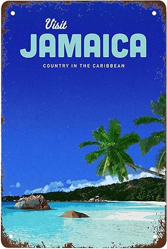 Funny Visit Jamaica Signs Wall Decor Vintage Metal Tin Sign Art Poster Fun Offic