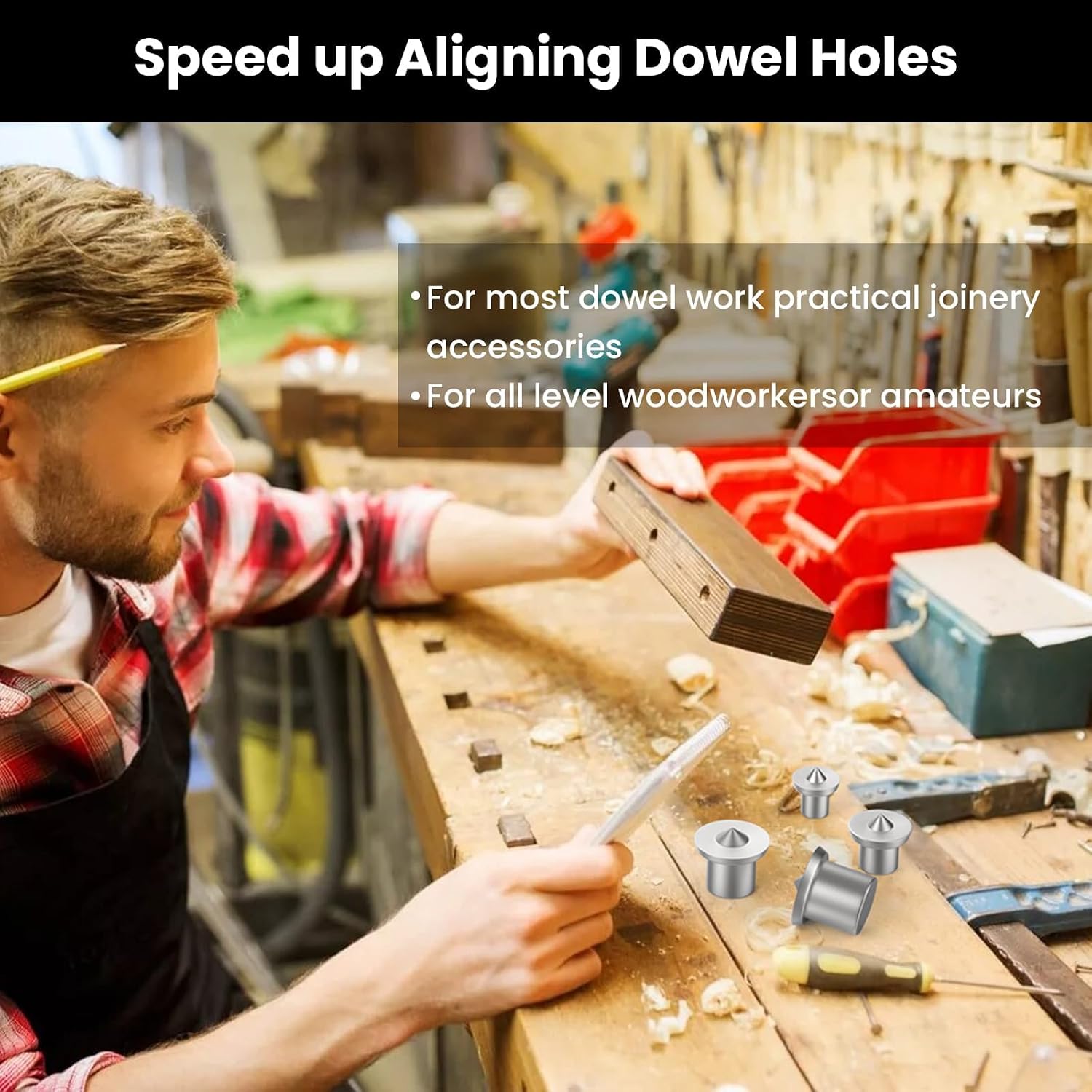 20Pcs Dowel and Tenon Center Transfer Plugs, Solid Dowel Pin Centers