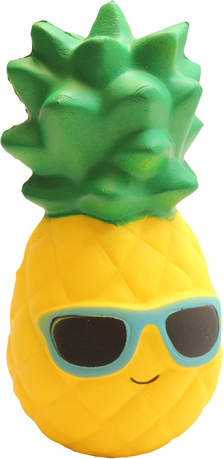 Curious Minds Busy Bags Large Pineapple Squishy Slow Rise Fruit Food Face - Sensory, Stress, Fidget Toy