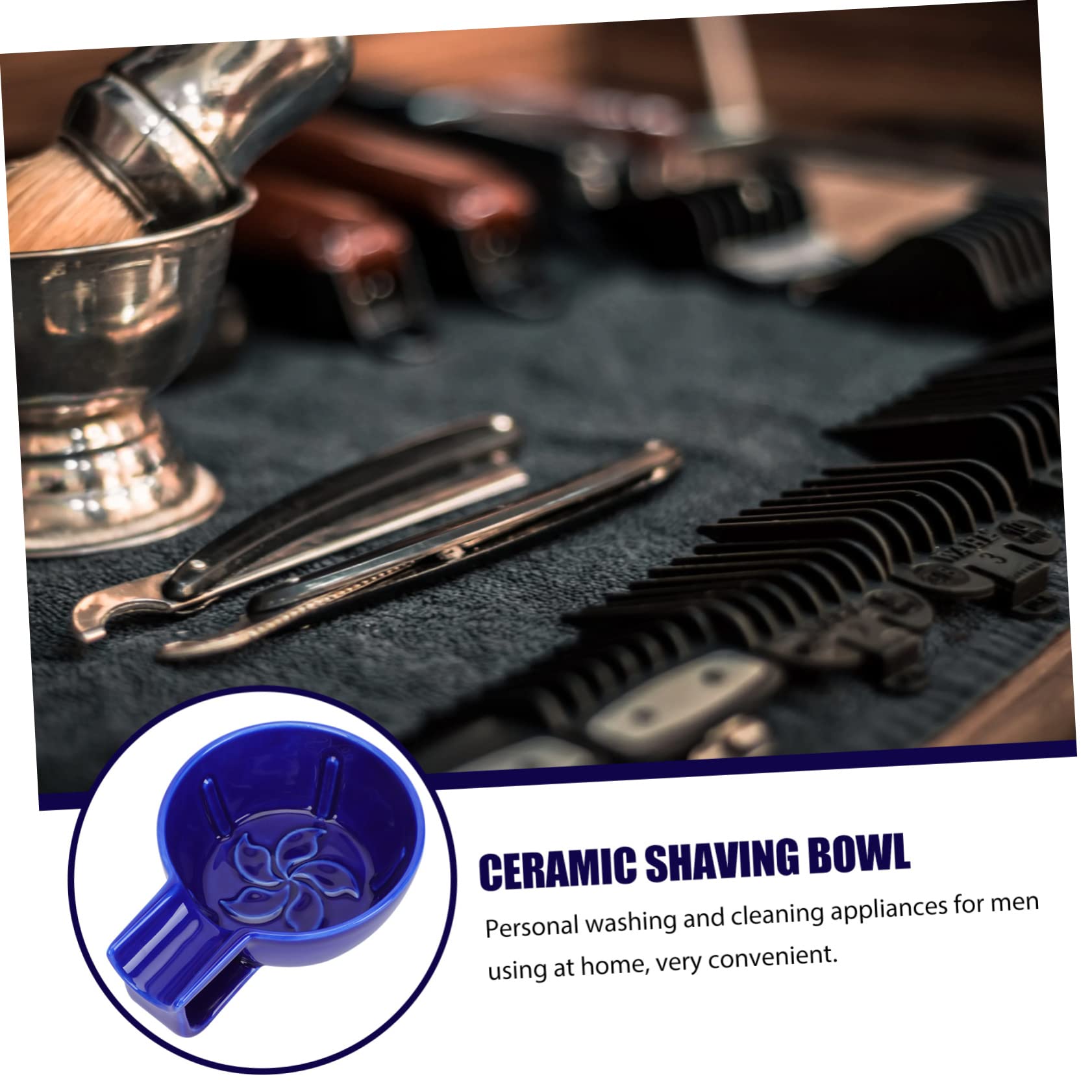 Ciotola Da Barba in Ceramica, Set, Recipiente Grande Per Schiuma Da Barba Resistente, Strumento Da Per Rasatura Maschile, Adatta a Saloni e Uso Familiare