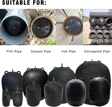 inflatable pipe plug,inflatable pipe plug balloon plug, plumbing balloon plug,sewer test plug,test plug plumbing,pipe test plug. (16 inch)