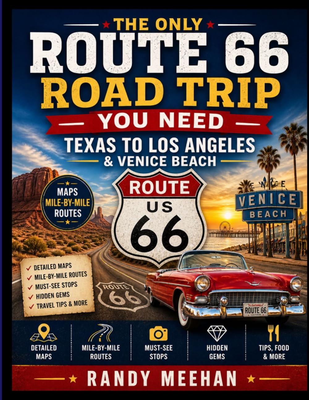 THE ONLY ROUTE 66 ROAD TRIP YOU NEED: TEXAS TO LOS ANGELES & VENICE BEACH: Maps, Mile-by-Mile Routes, Must-See Stops & Hidden Gems Along the Way