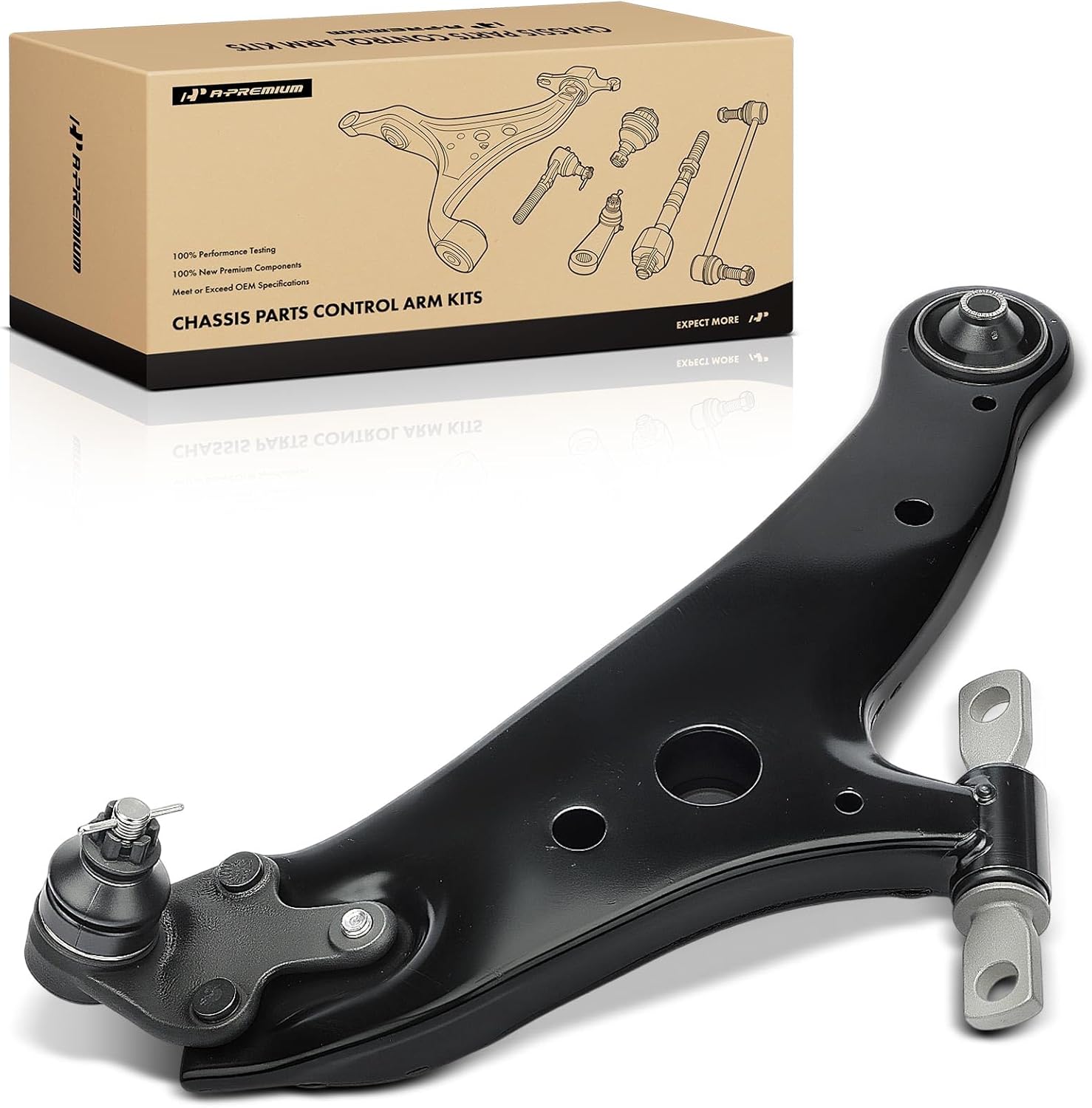 A-Premium Front Right Lower Control Arm, with Ball Joint & Bushing, Compatible with Toyota Highlander 2008-2019, Venza 2009-2015 & Lexus RX350/RX450h 2010-2022, RX350L/RX450hL 2018-2022