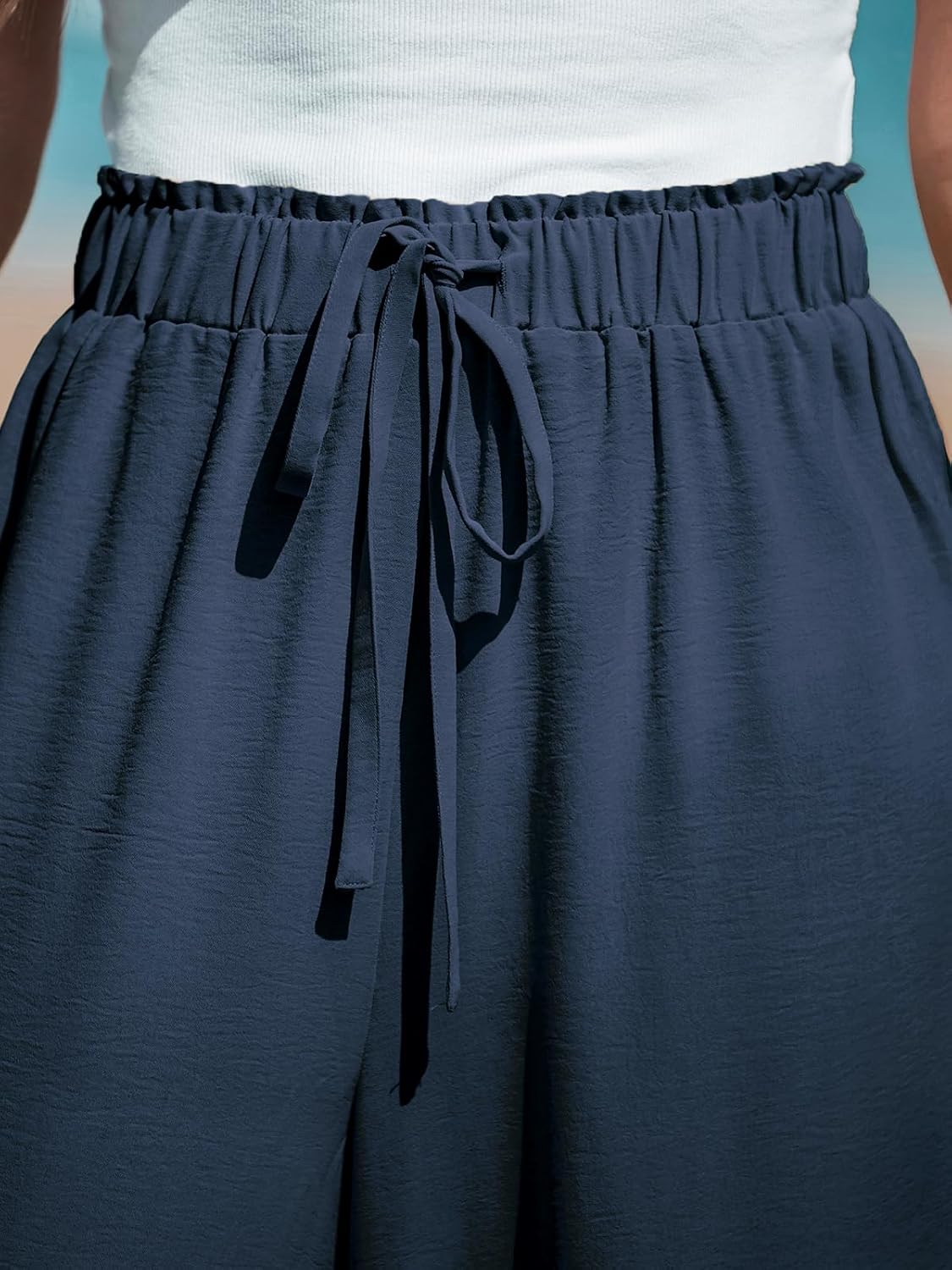 CUPSHE Palazzo Pants for Women Smocked Waist Boho Western Flowy Wide Leg Pant - Image 4