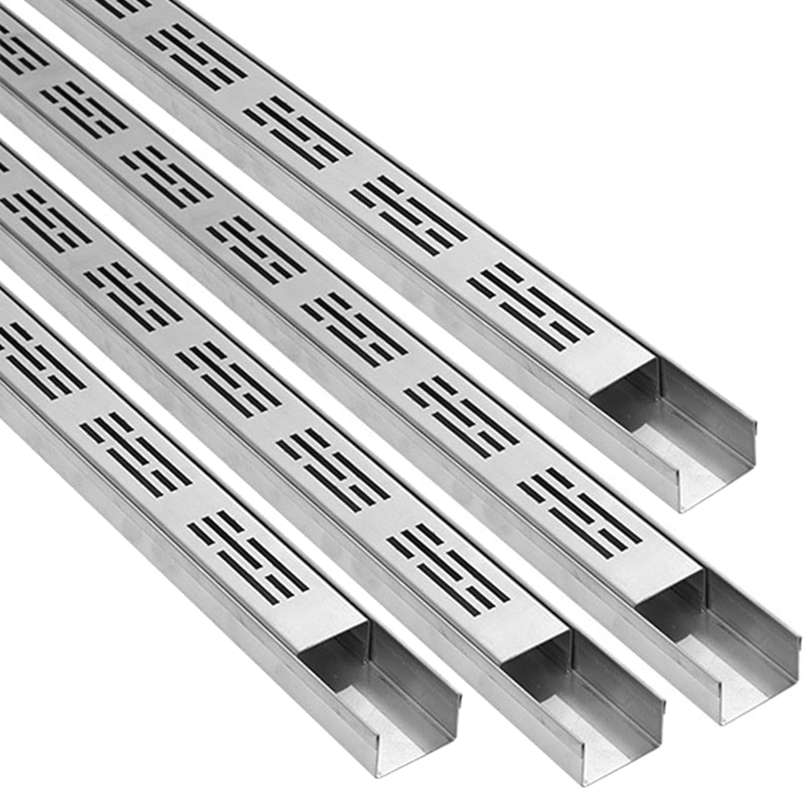 GJZQDKX Water Drainage System with Removable Grate, Stainless Steel French Drain Kit for Yard, Garage, Driveway, Rectangular Drainage Guttering Pipe
