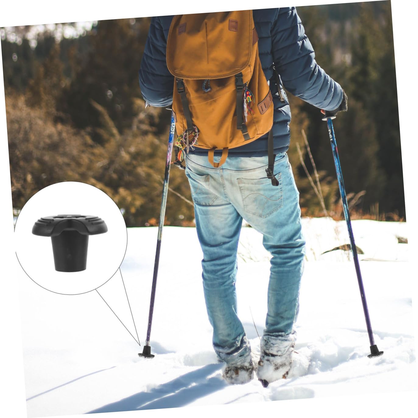YARNOW 8 Punte di Gomma Antiscivolo per Bastoncini da Trekking 19Mm Accessori Resistenti All’Abrasione Design Ammortizzante Compatibili Stampelle e Bastoni da Passeggio per