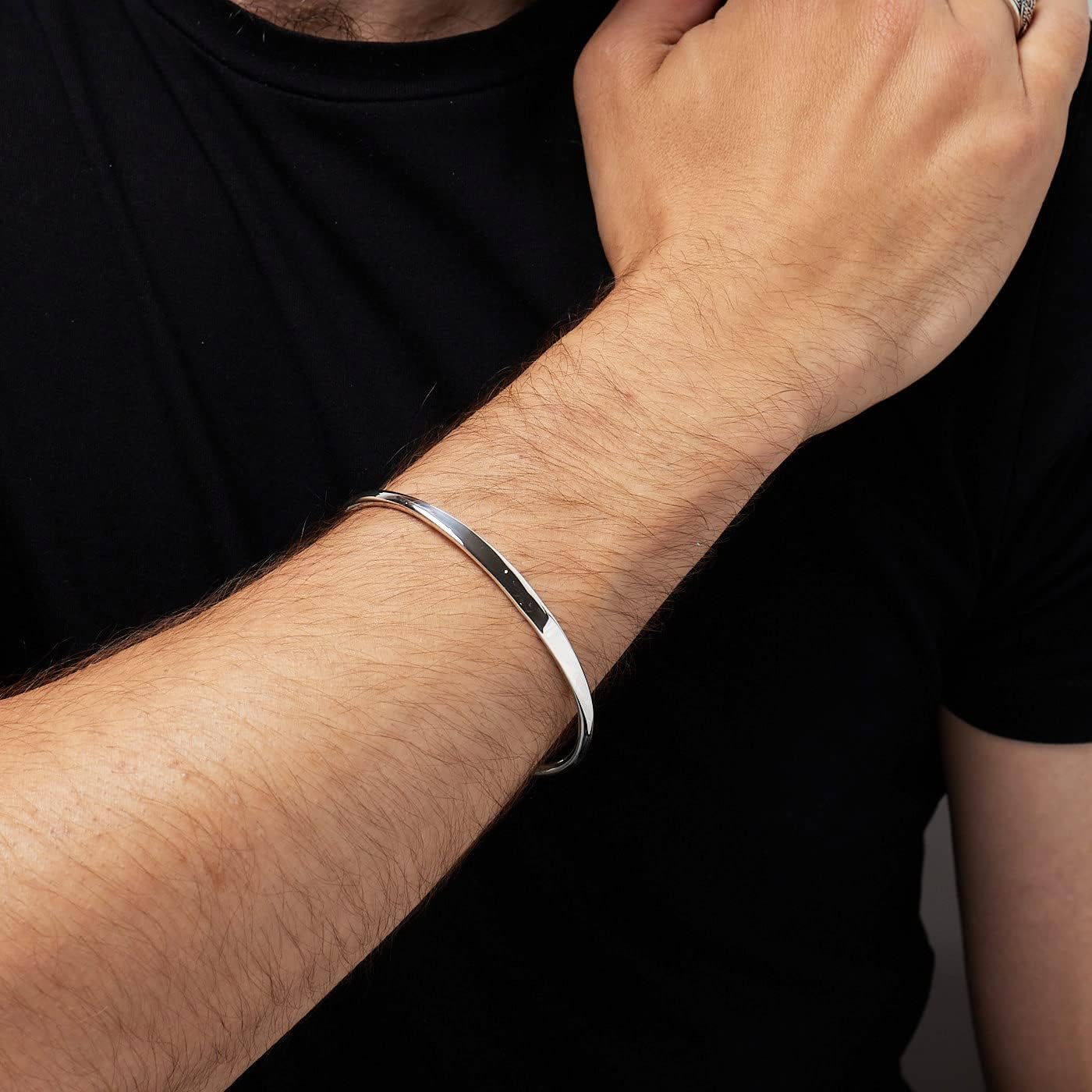 Men's Women's Silver Torque Bangle | 925 Sterling Silver Torque Bangle Bracelet - Classic Silver Bangle For Men and Women