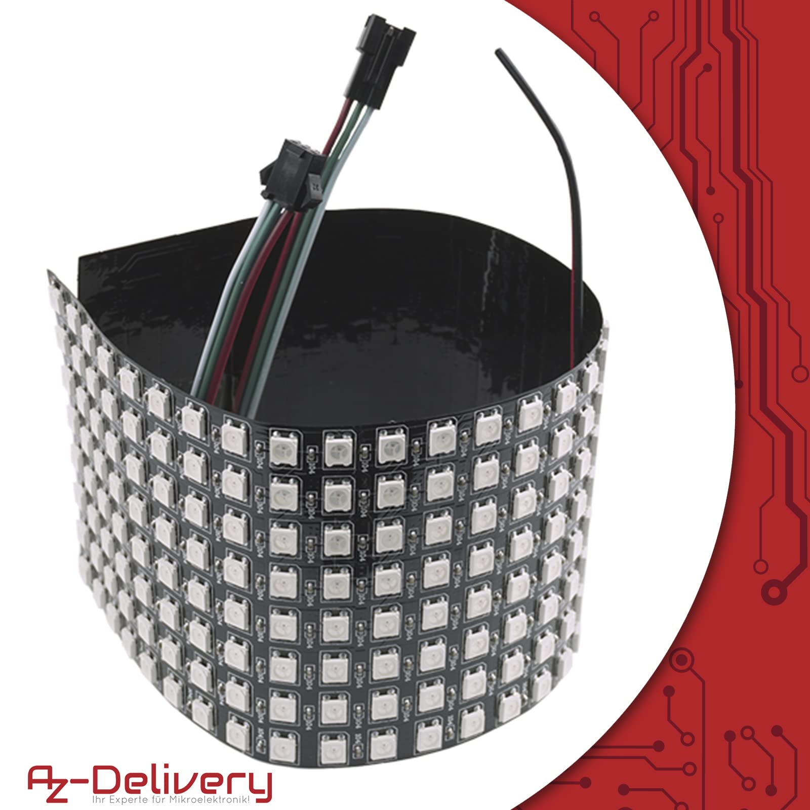 AZDelivery 5 moduli LED Matrix WS2812B RGB adattabili individualmente WS2811 WS2812 IC LED Pixel Panel con una matrix Screen Board con supporto RGB