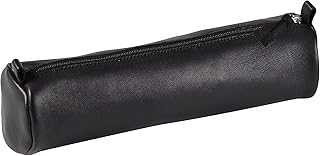 Clairefontaine 8320C Trousse rotonda in vera pelle, color Nero