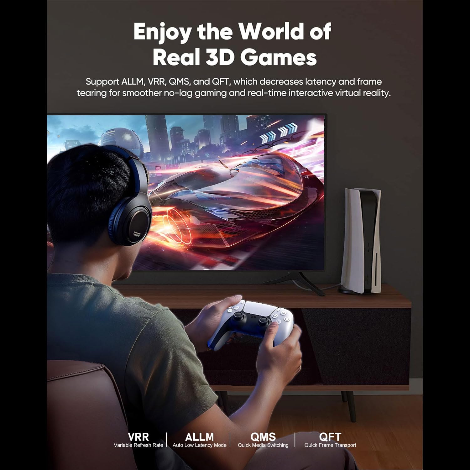 Angusplay Cavo 16K HDMI 2.2 2M, cavo Hdmi 96Gbps ad alta velocità, 16K@60Hz, 8K @60Hz, 4K@240Hz/120Hz, HDR10+ ARC eARC HDCP 2.3 compatibile con HDMI 2.1/2.0/1.4, per PS5 4 Xbox PC Monitor