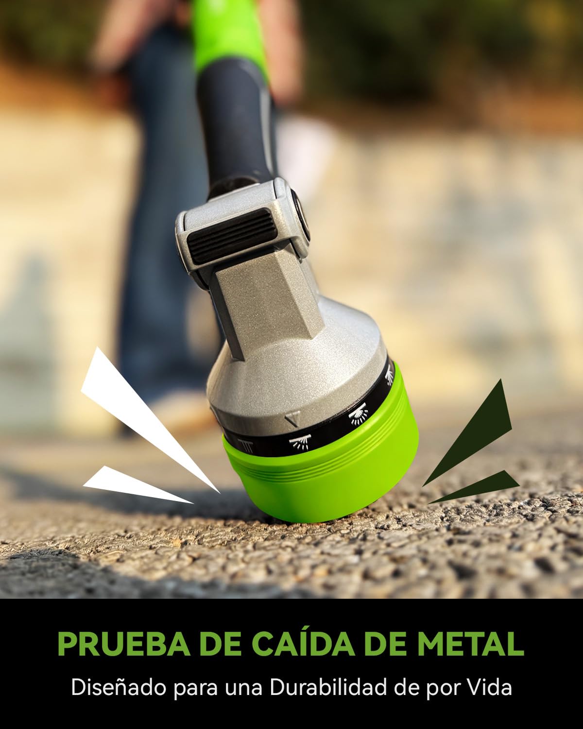 RAINPOINT Pistola Manguera Jardin en Metal, 10 Patrones De Riego,Control de Flujo con Pulgar, Pistola de Agua a Presión para Lavar Coches, Mascotas, Regar el Jardín, Verde