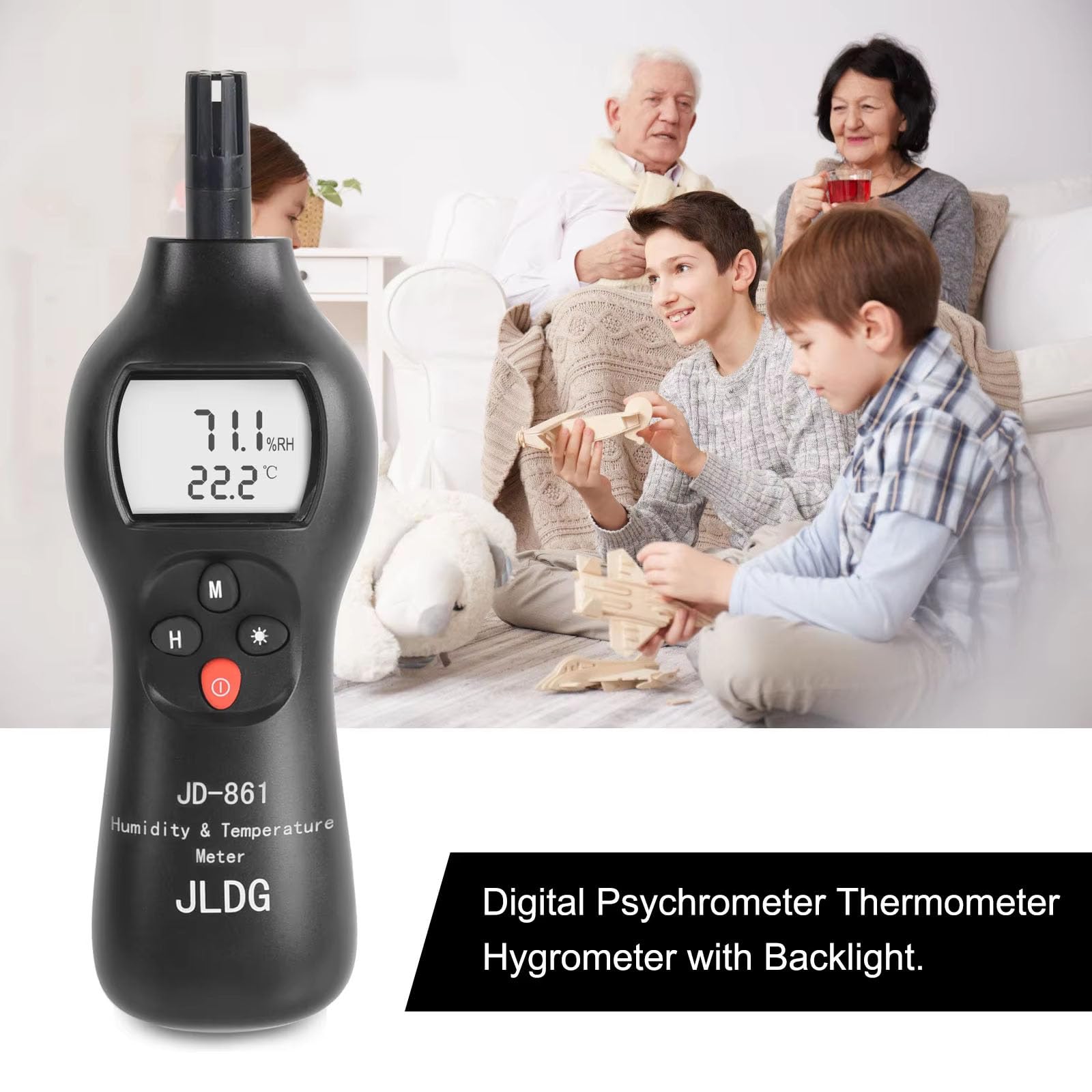 Detectores de temperatura profesionales con pantalla de alta resolución y construcción ABS fuerte para hogares científicos, medidor de calibración automática