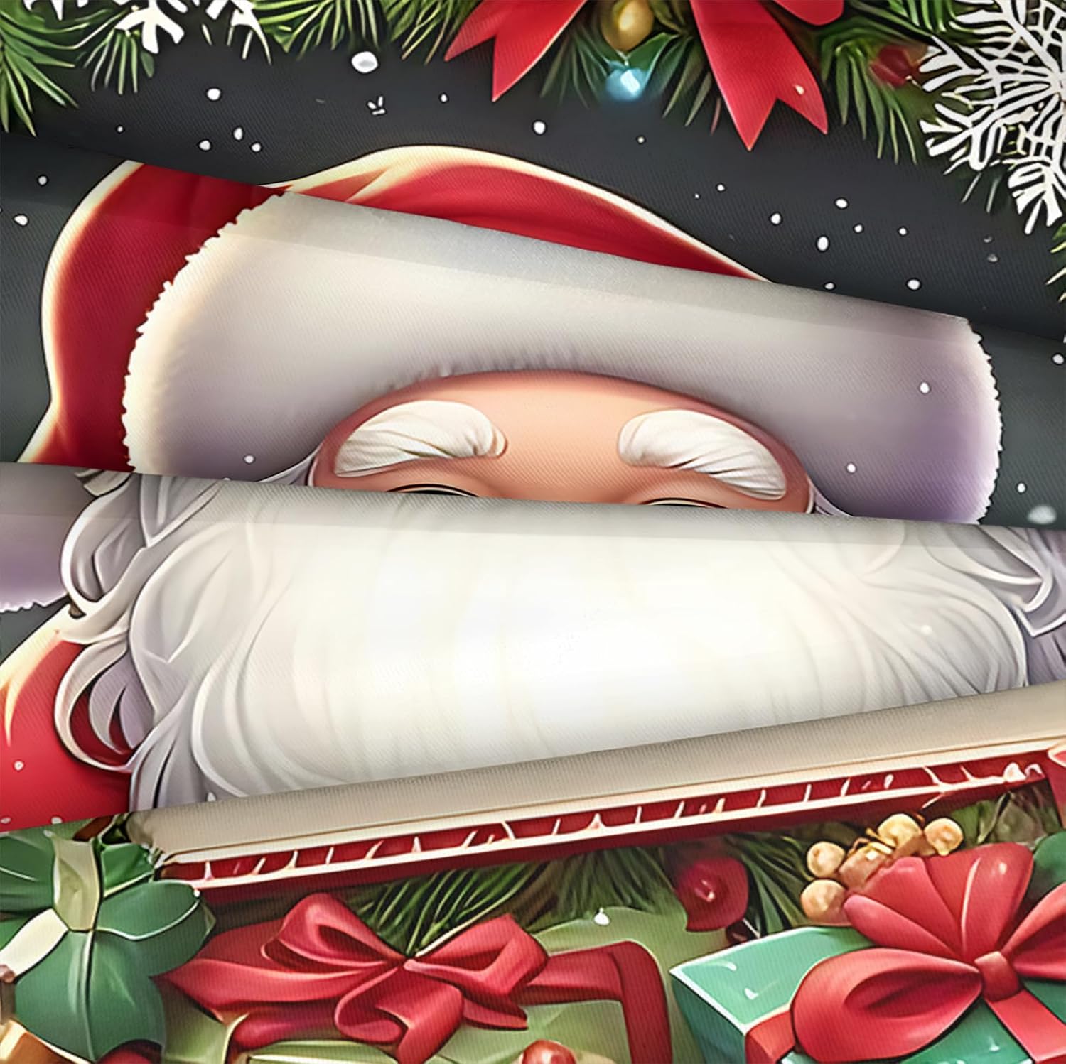 Merryword Cartoon Santa Claus Comforter Set Queen Cute Bedding Set for Girls Boys Teens