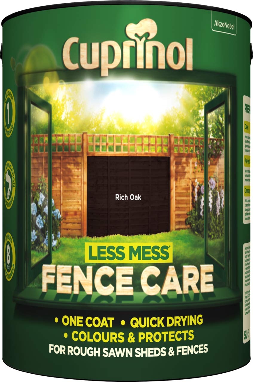 Cuprinol Less Mess Fence Care Paint - Rich Oak 5L