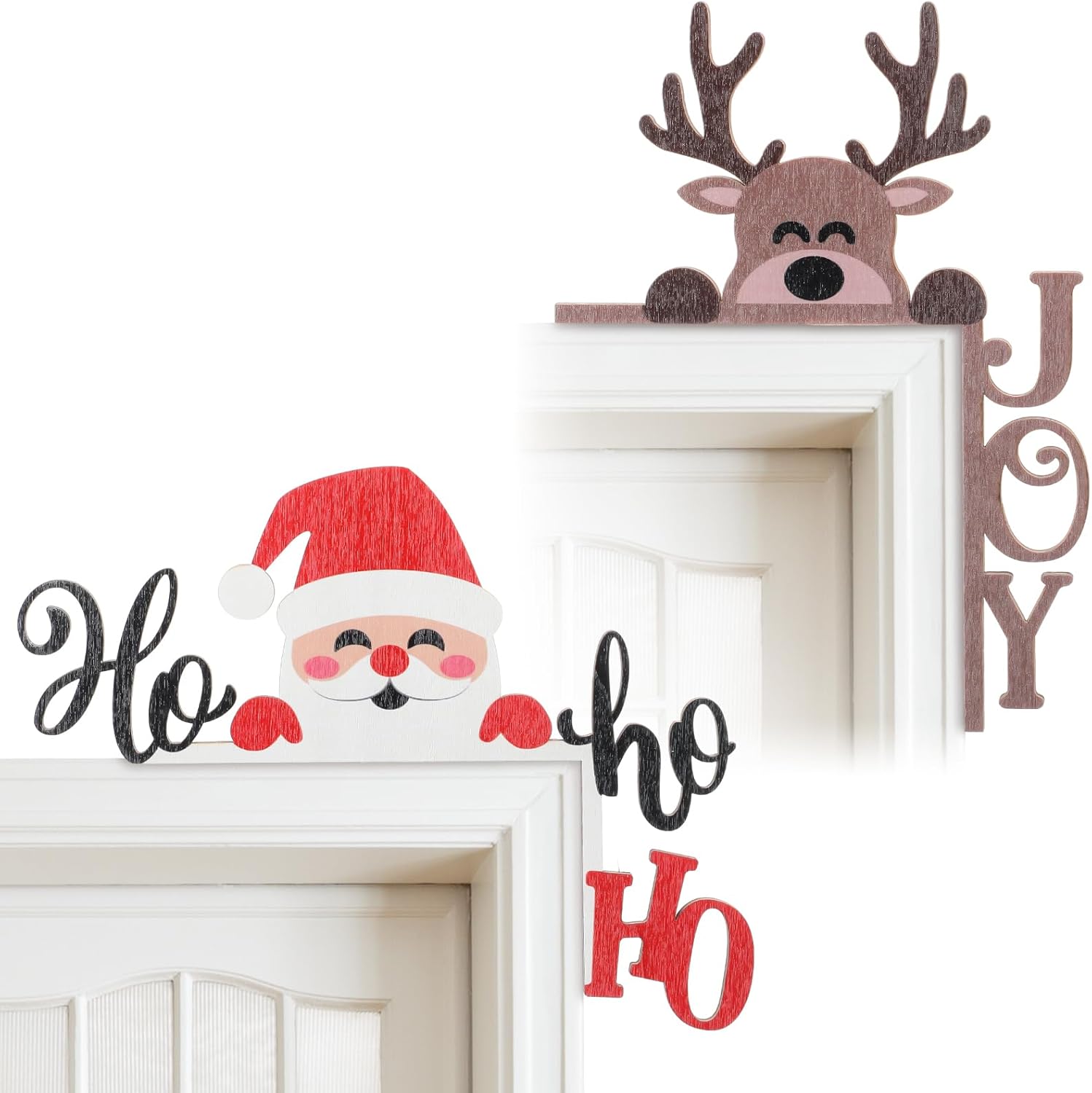 Briwooody 2 Pcs Christmas Door Topper Christmas