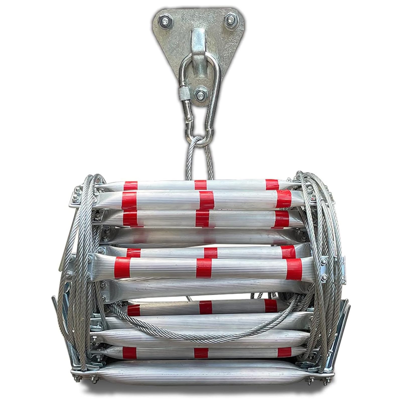 Escalera De Cuerda De Emergencia Multifuncional De Aleación De Aluminio, Escalera De Incendio Portátil Reutilizable Para Exteriores, Escalera De Cuerda De Alambre Resistente A Las Llama(Size:10m/32ft)