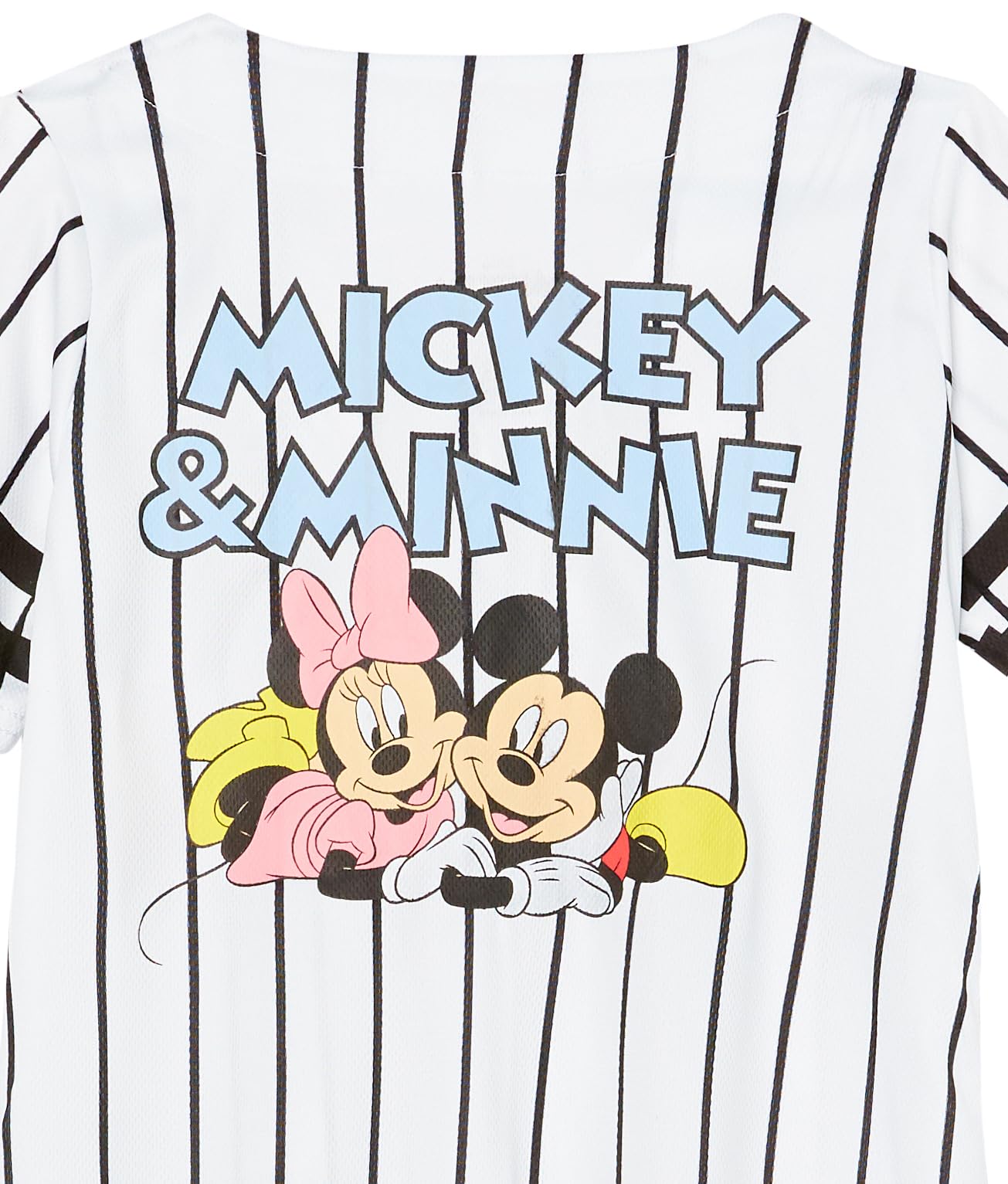 Disney Girls Mickey & Minnie Mouse Baseball Jersey Mesh Button Down Shirt