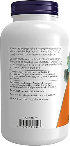 Miniatura 3 de NOW Suplementos citrato de calcio en polvo calcio altamente biodisponible apoya la salud ósea 8 onzas