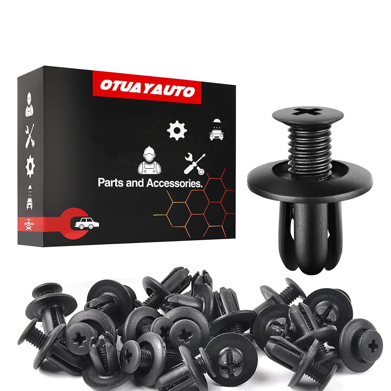 OTUAYAUTO 20pcs Fender Liner Clips Bumper Retainer Clips