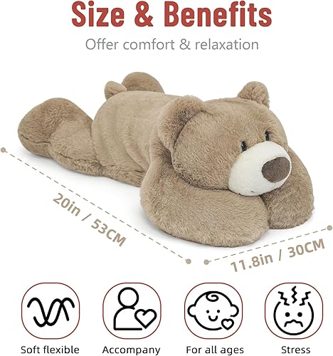 Miniatura 160 de Niuniu Daddy - Peluche con peso de perezoso para la ansiedad, almohada grande de 20 pulgadas para niños y adultos, juguete tierno como regalo