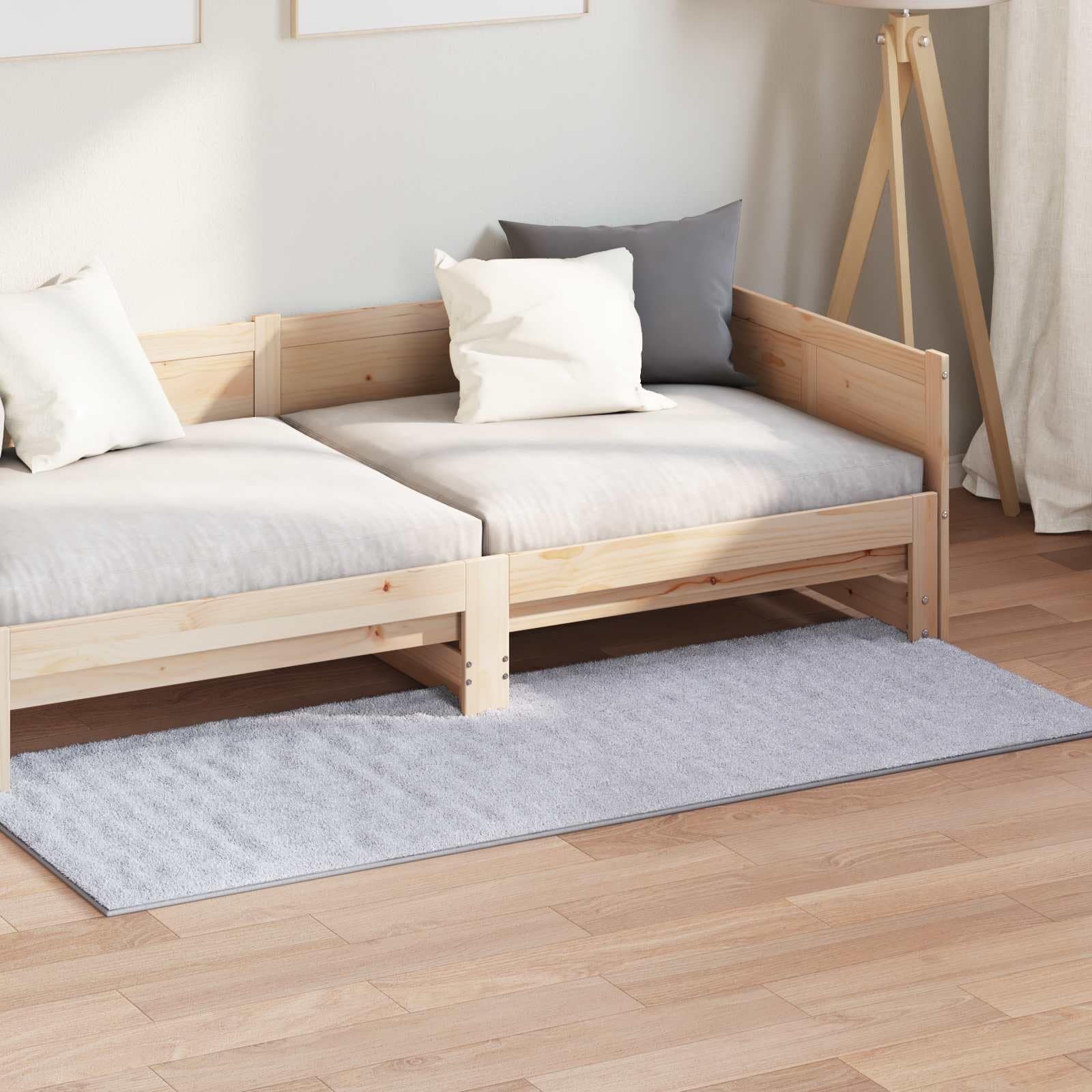 Tappeto Sirolo, grigio, 150 x 80 cm, in poliestere, lavabile, antiscivolo, a pelo corto, per soggiorno, camera da letto, corridoio e terrazza coperta, morbido e durevole, per riscaldamento a