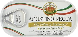 Agostino Recca Anchovies in Olive Oil - Premium Sicilian Anchovies, 10 Tins (2oz Each) Authentic Italian Import