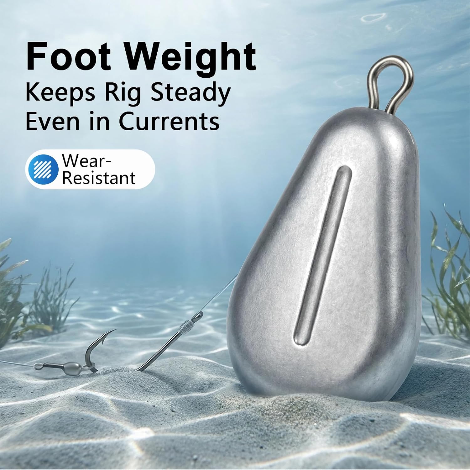 10pcs Fishing No-Roll Sinker Fishing Lead Weights Fishing Sinker Weights Assorted 10g 30g 50g Olive Heart Bass Casting for Catfish Rig, Surf Fishing