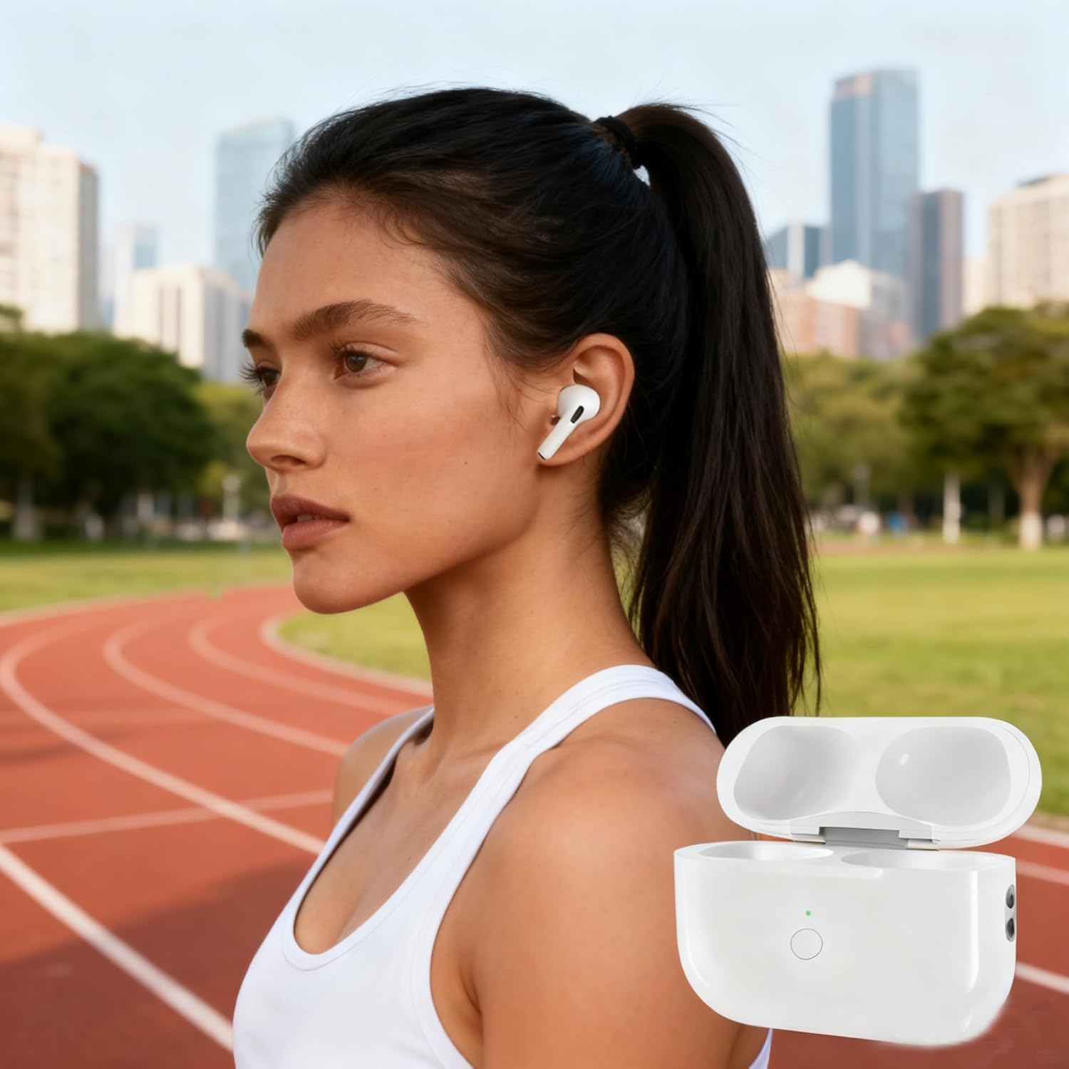 Charging Case for AirPods pro 2nd & 1st Gen with L Charging Port, Compatible for AirPod pro 2 & 1 Generatino Replacement Charger Cases, with Blue-Tooth Pairing Sync Button, No Earbuds（Not USB c）