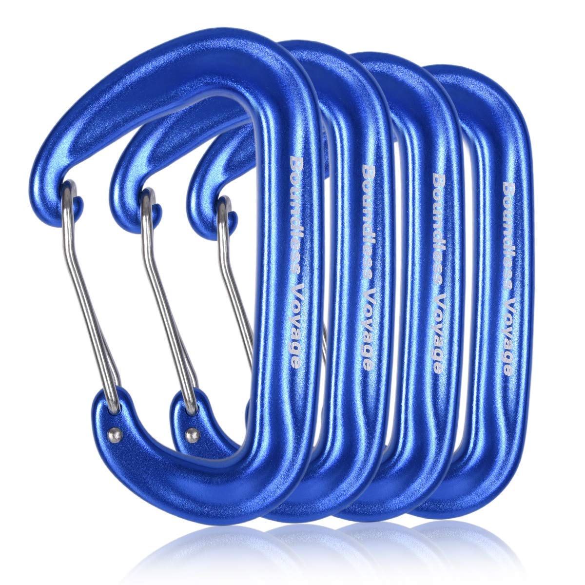 Mousquetons IBasingo 12KN – En D, Alliage Alu Non Verrouillable, Lot Pour Camping Et Rando